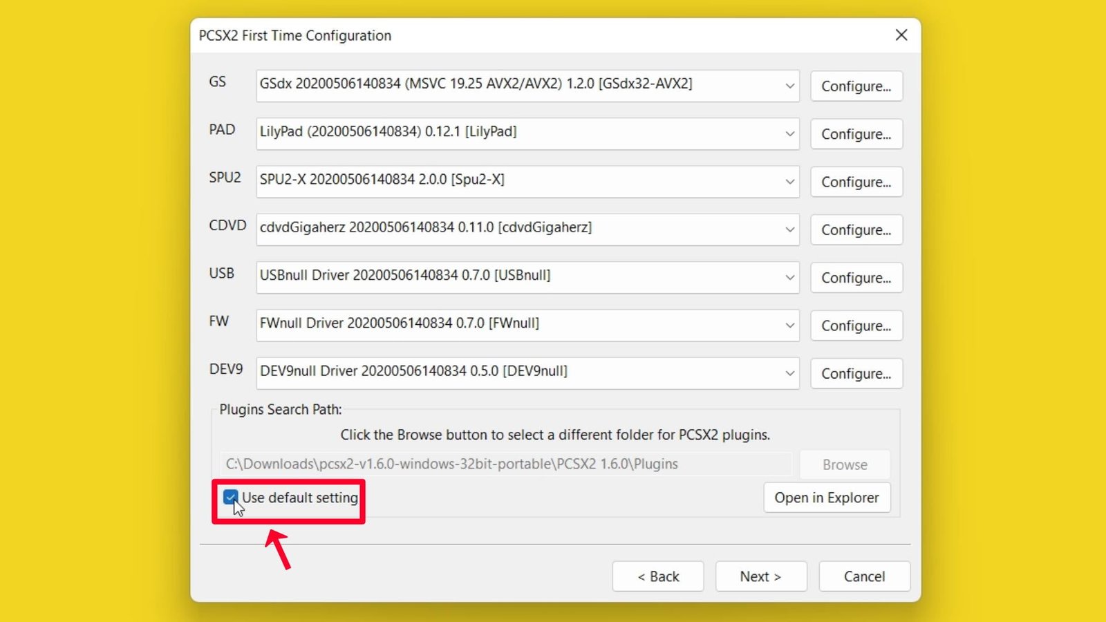 Step 11 Use default Plugins setting.