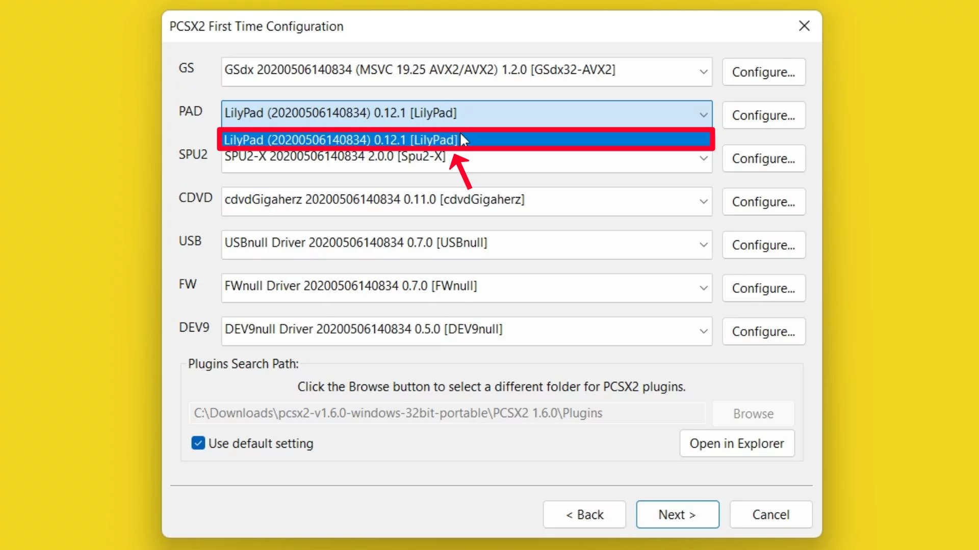 Step 13 Select latest PAD plugin.