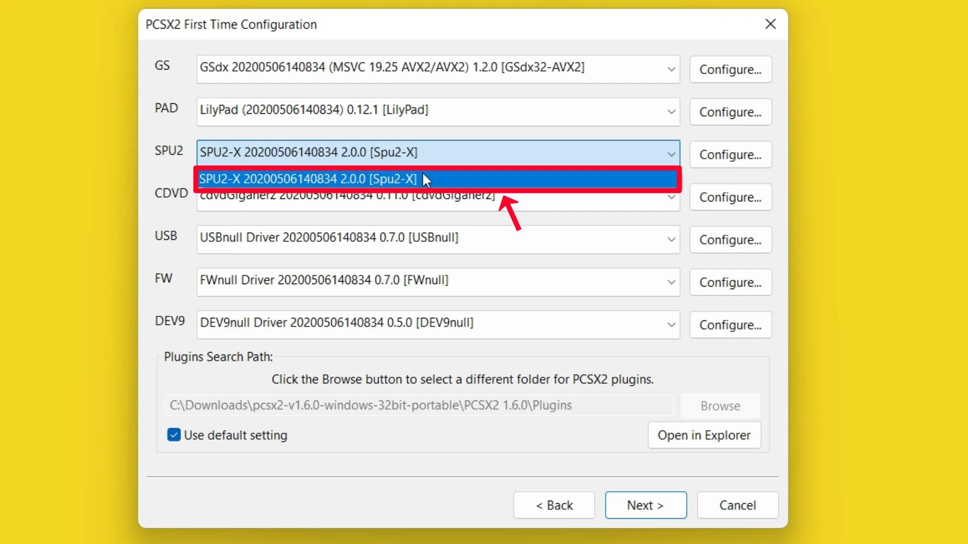 Step 14 Select latest SPU2 plugin.