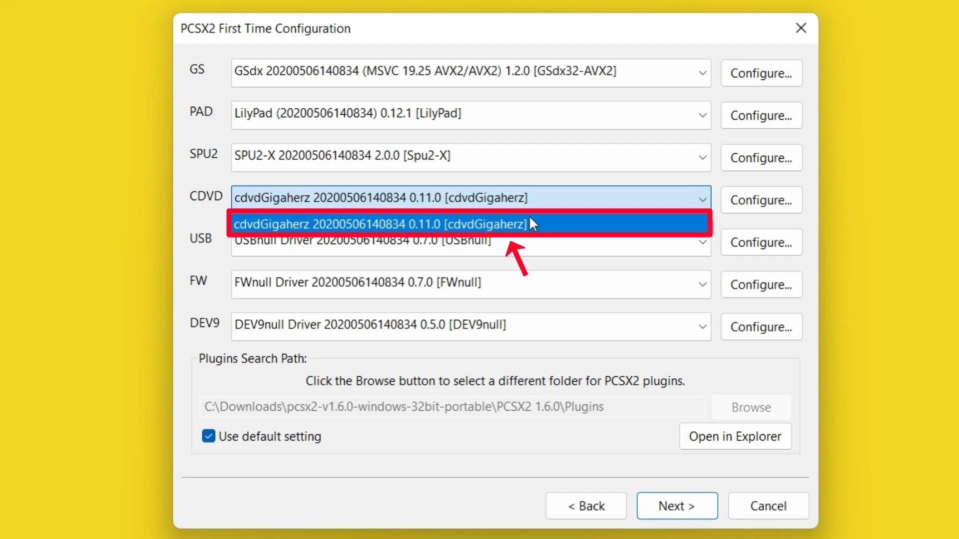 Step 15 Select latest CDVD plugin.