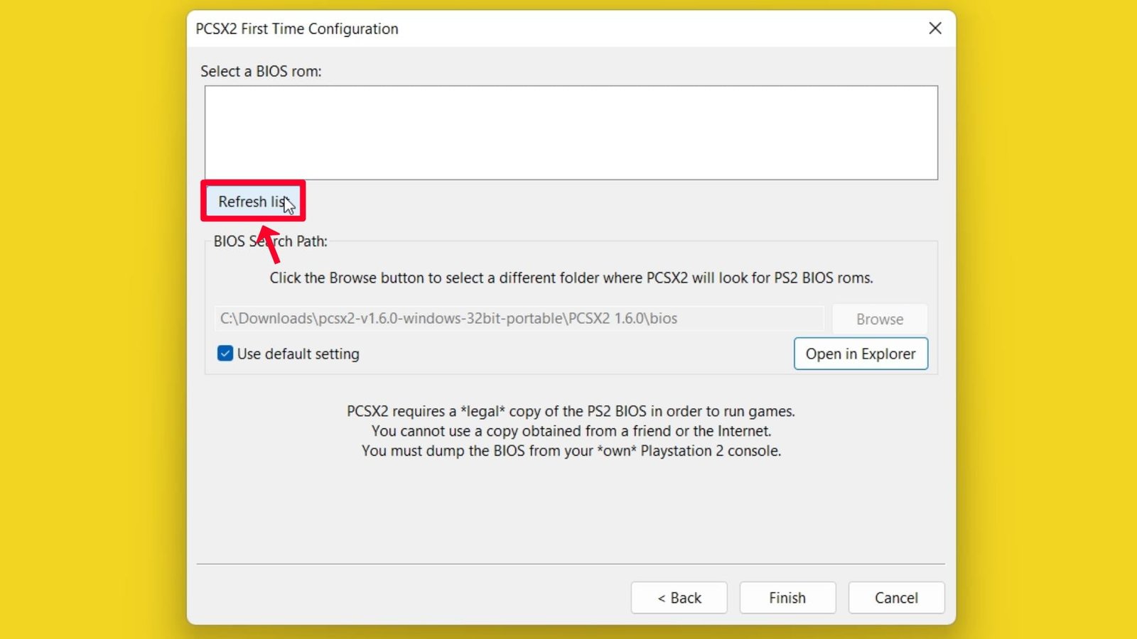 Step 23 Click on Refresh list button.