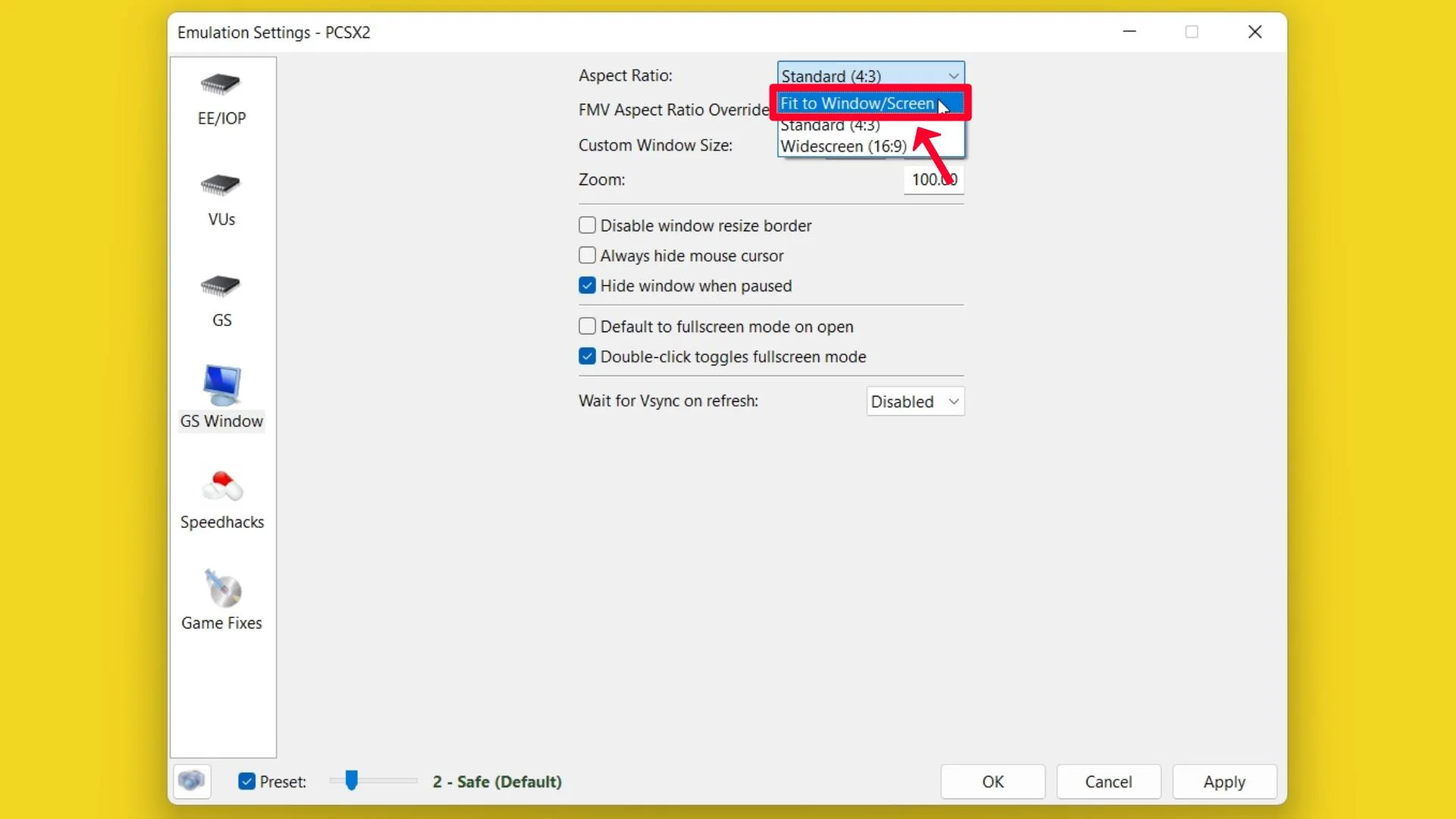 Step 30 Select Aspect Ratio Standart 4 3.