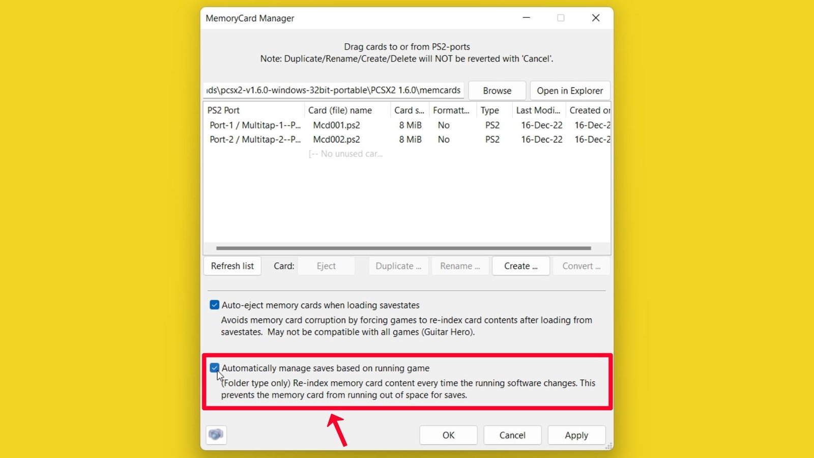 Step 41 Enable Automatically manage saves based on running game.