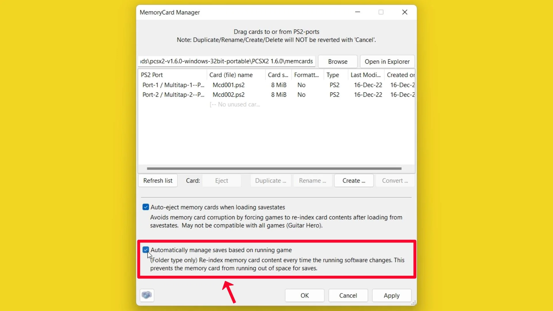 Step 41 Enable Automatically manage saves based on running game.