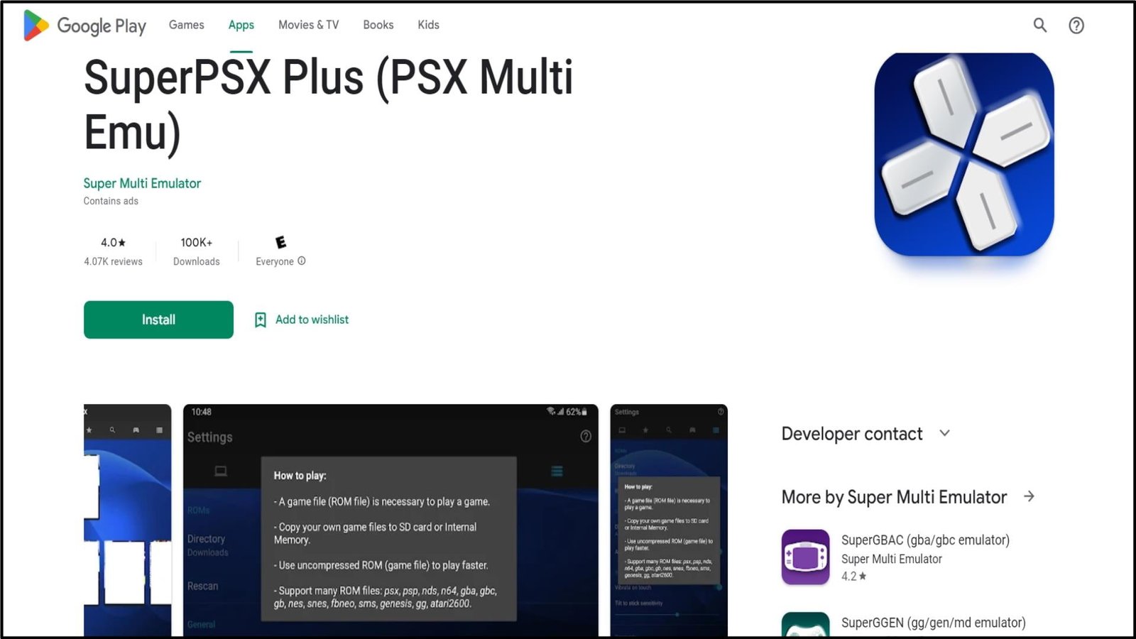 Superpsx Plus Psx Multi Emu Apps On Google Play