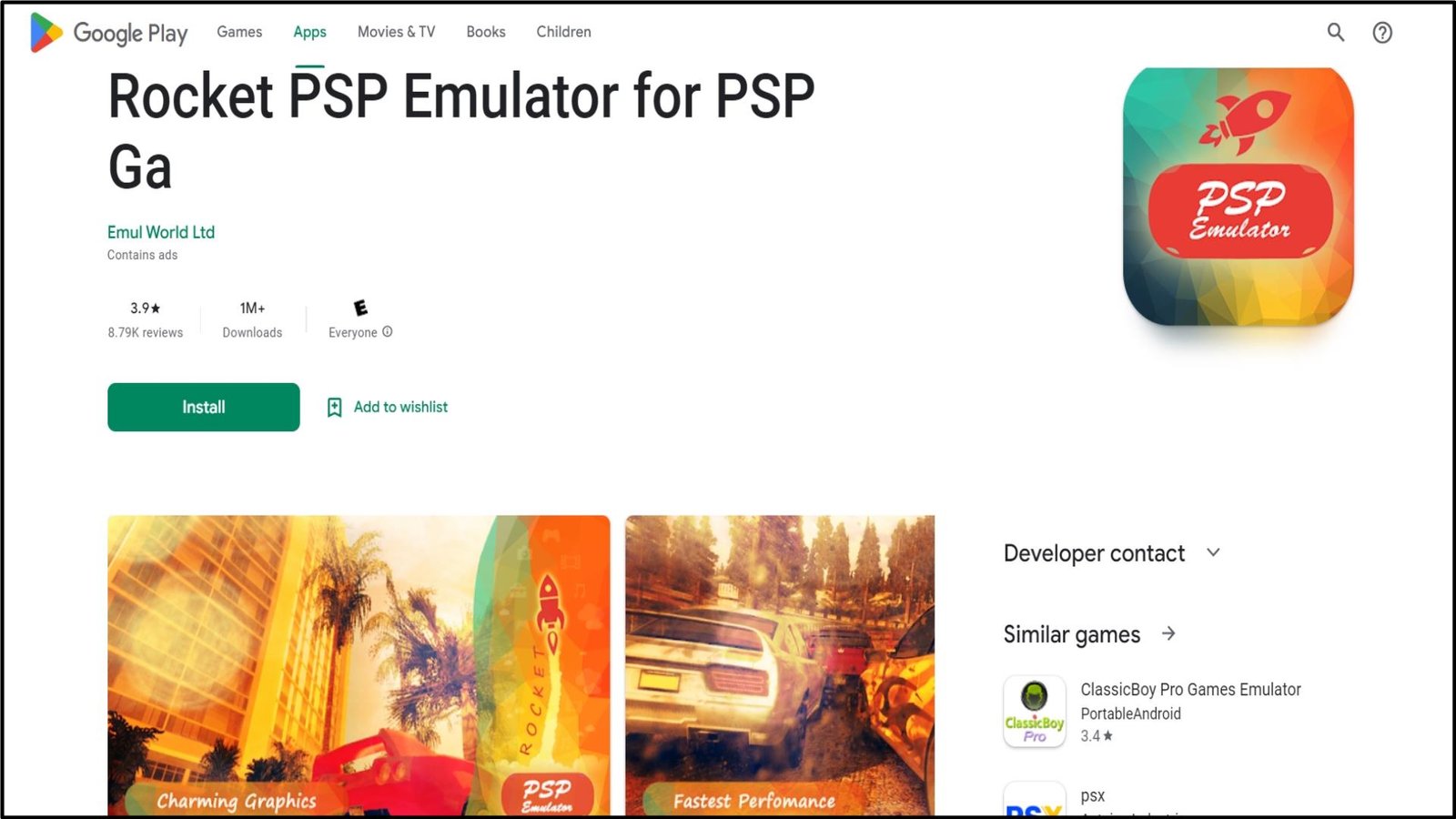 3 Rocket PSP Emulator