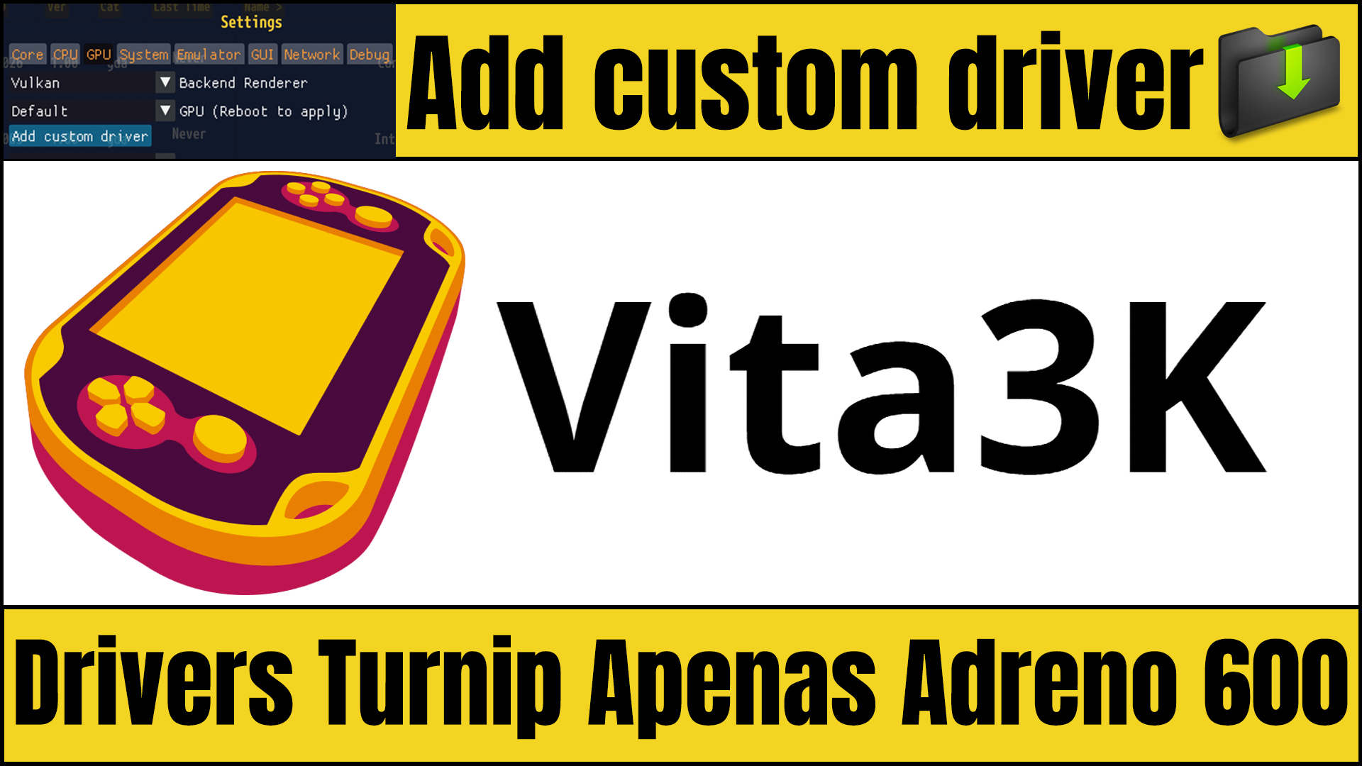 Download Vita3K Drivers Turnip Apenas Adreno 600